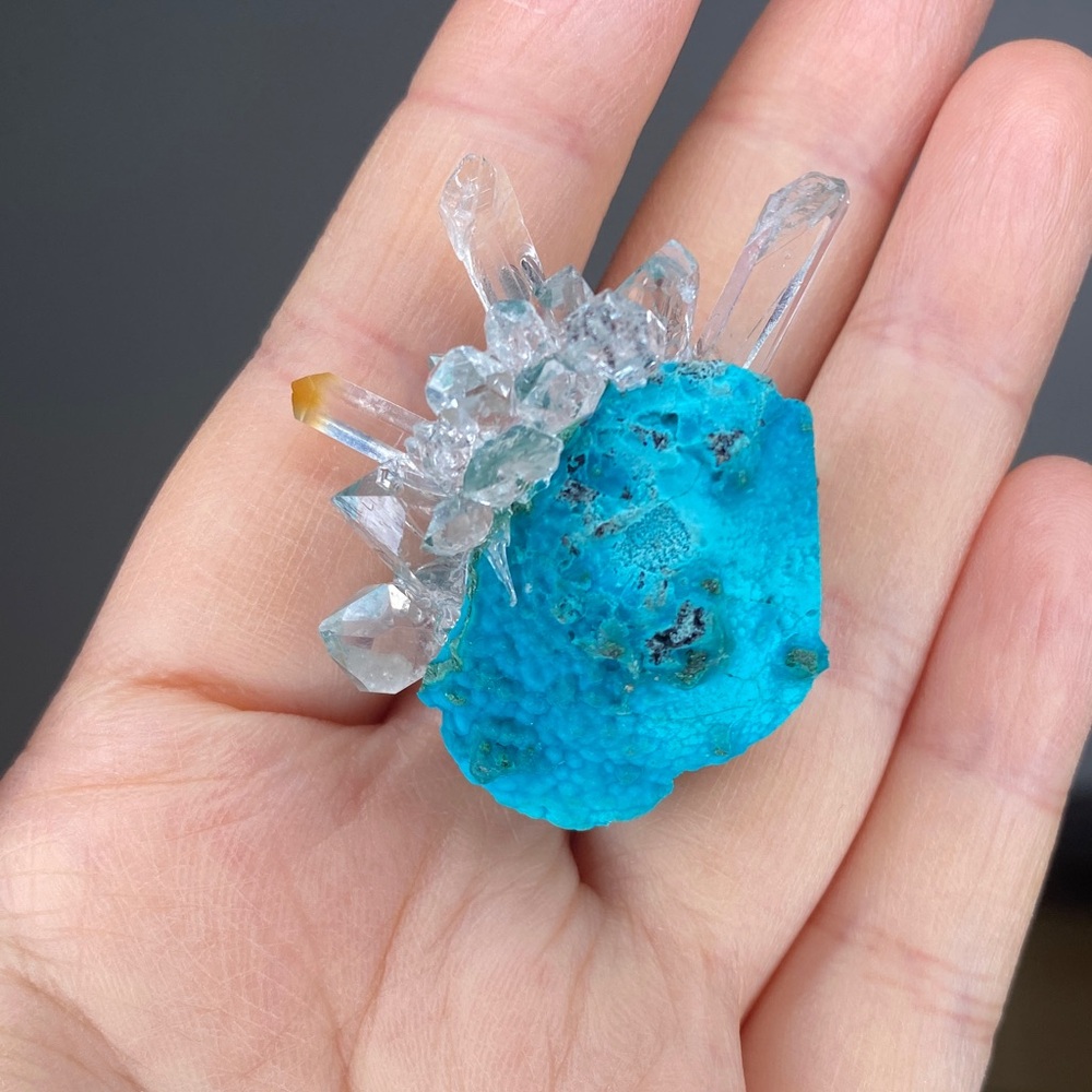 Crystal Statement Ring - Blue Gem Cluster - image 3